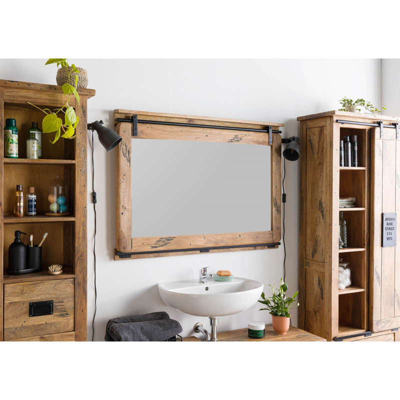 Railway Solid Wood Rectangle Mirror