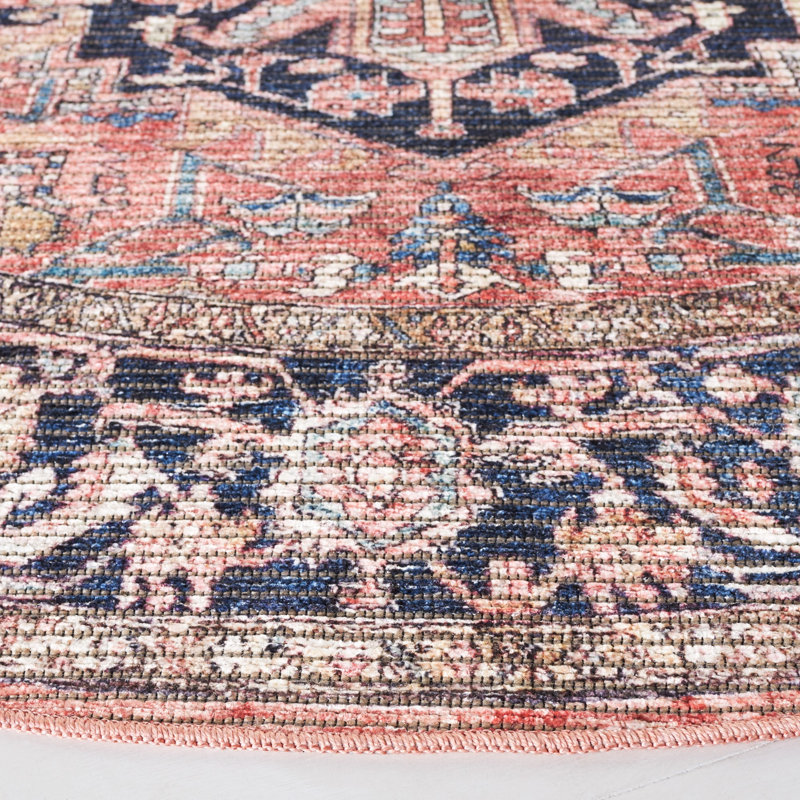Tapis oriental lavable à la machine Manaper Serapi Performance, Rond 6 pi 7 po