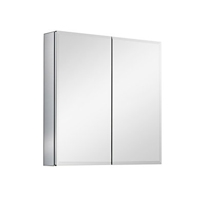 Double Door Mirror Aluminum Medicine Cabinet Surface Mount Or Recessed Bathroom