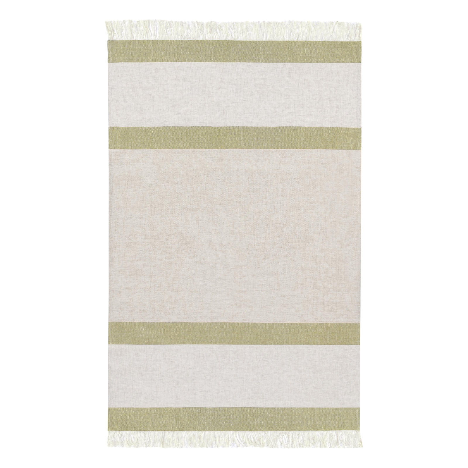 Talara Hand Woven Throw Blanket, Green/Natural