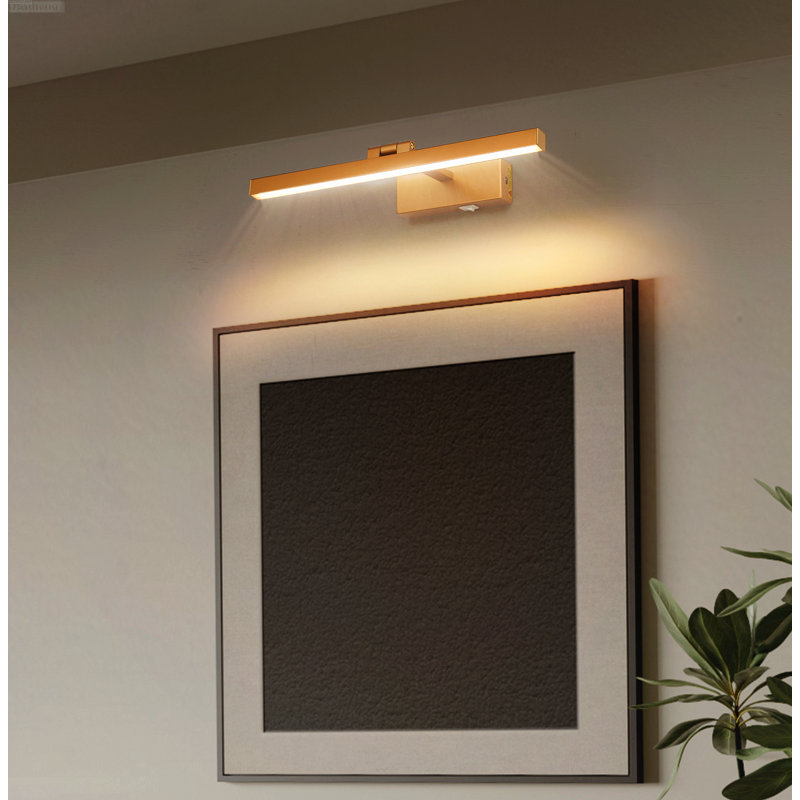 Modern Remote-Controlled Rechargeable LED Vanity Light Bar, Matte Black, Nickel