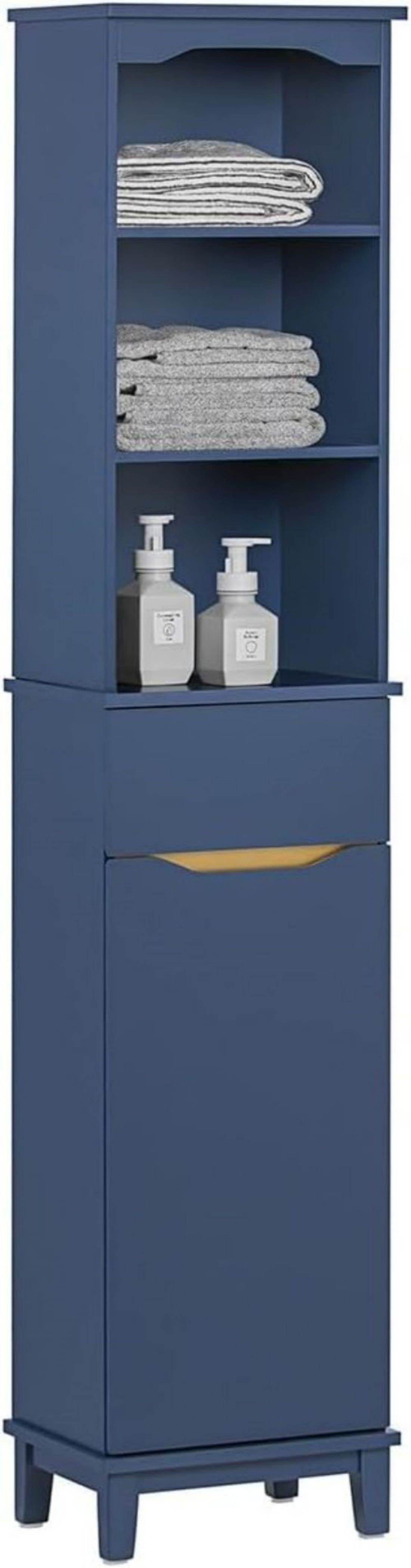 Latitude Run® Floor Standing Tall Bathroom Storage Cabinet With Shelves ...