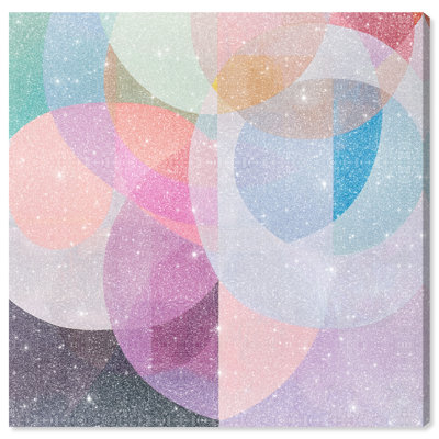 Prismatic Orbit I Square Canvas Abstract Print by Oliver Gal, Black Frame, 12 x 12