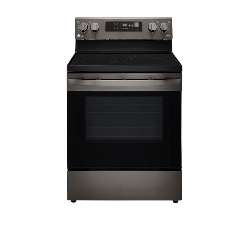 LG 6.3 cu ft. Smart Wi-Fi Enabled Fan Convection Electric Range with Air Fry & EasyClean®, Black Stainless Steel