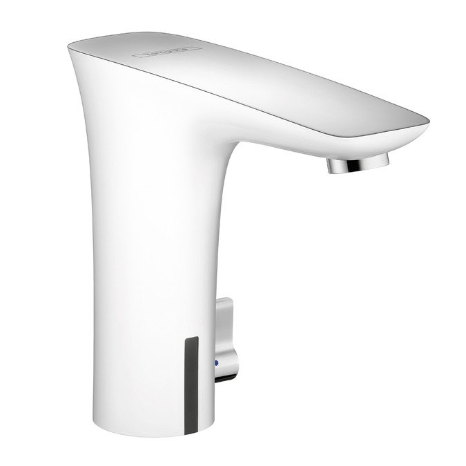 PuraVida Single Hole Bathroom Faucet, White/Chrome