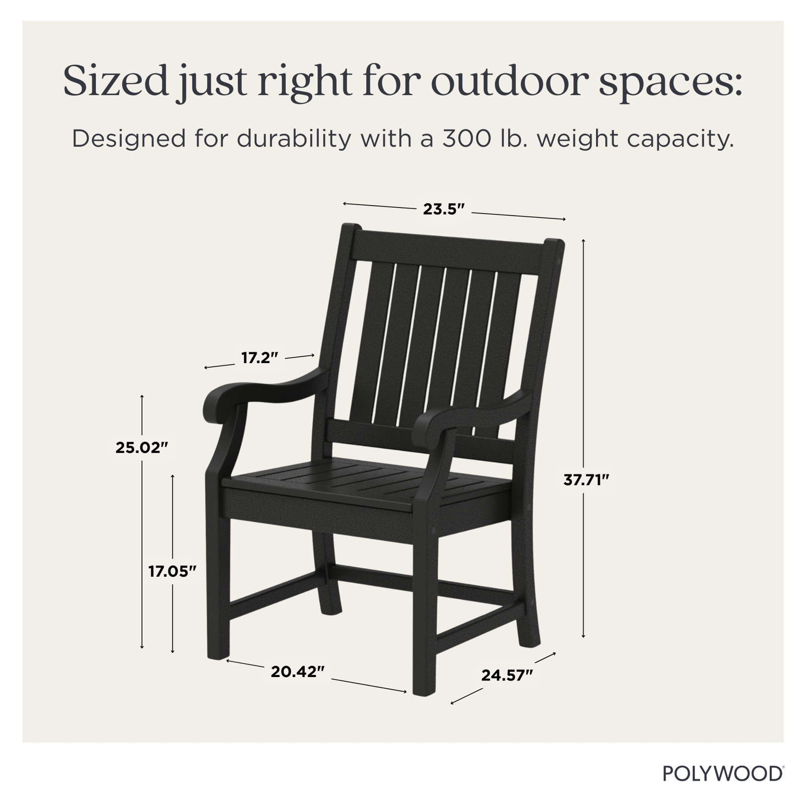 POLYWOOD® Verlyn Patio Armchair, Slate Gray