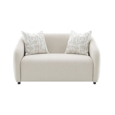 Causeuse en lin beige avec 3 coussins Étienne