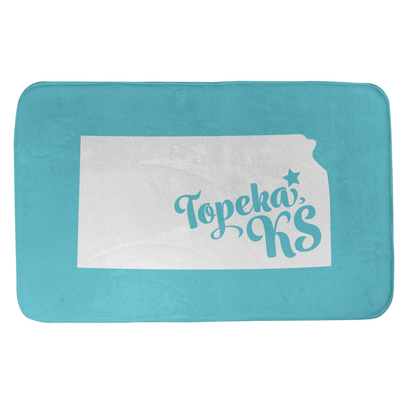 Tapis pour salle de bain kansas topeka, l 17 po x L 21 po, Bleu sarcelle