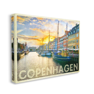 Conception d'art mural sur toile de bateaux de canal de Copenhague par Graffitee Studios