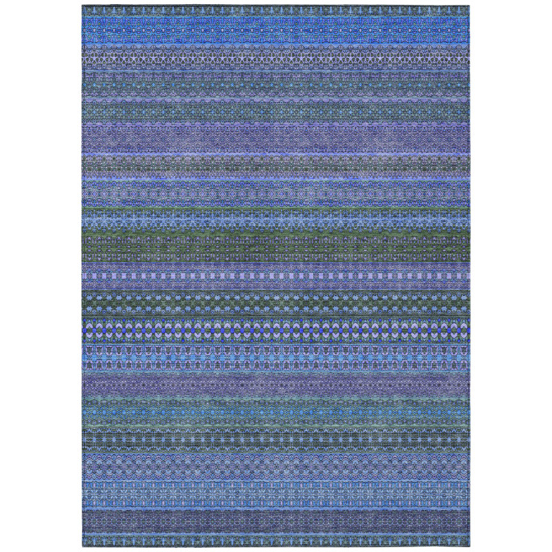 Kinslee Washable Striped Indoor / Outdoor Rug, Rectangle 3' x 5'