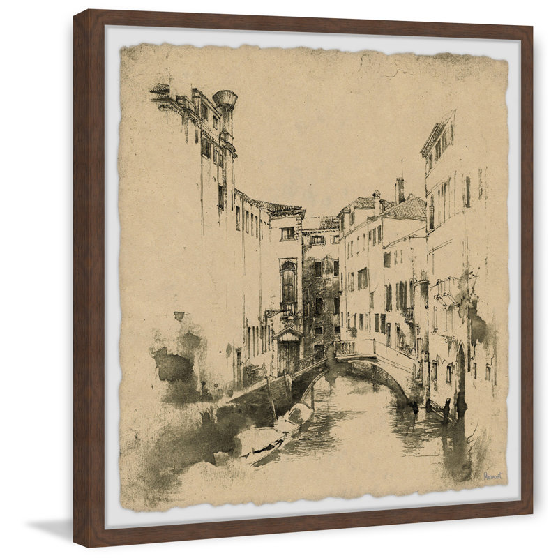 Venice Canal - reproduction de cadre photo, H 32 po x l 32 po x P 1,5 po