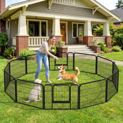 Enclos pour animaux 6 portes en métal avec portes