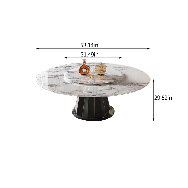Table de salle à manger Modern, H 29,51 po x L 53,14 po x l 53,14 po