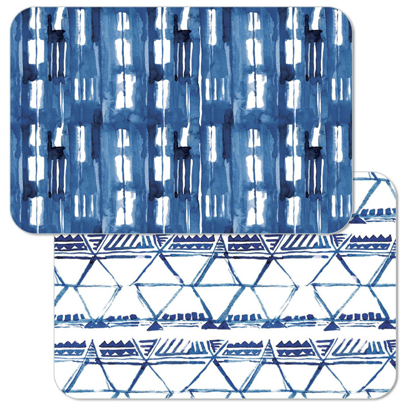 Blues Reversible Rectangular Easy Care Plastic Placemats
