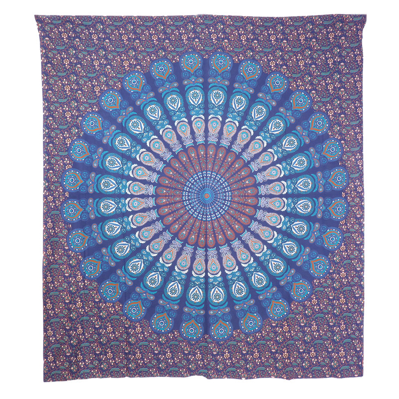 Tapisserie murale Mandala, Rose / paon, 90"H x 82"W