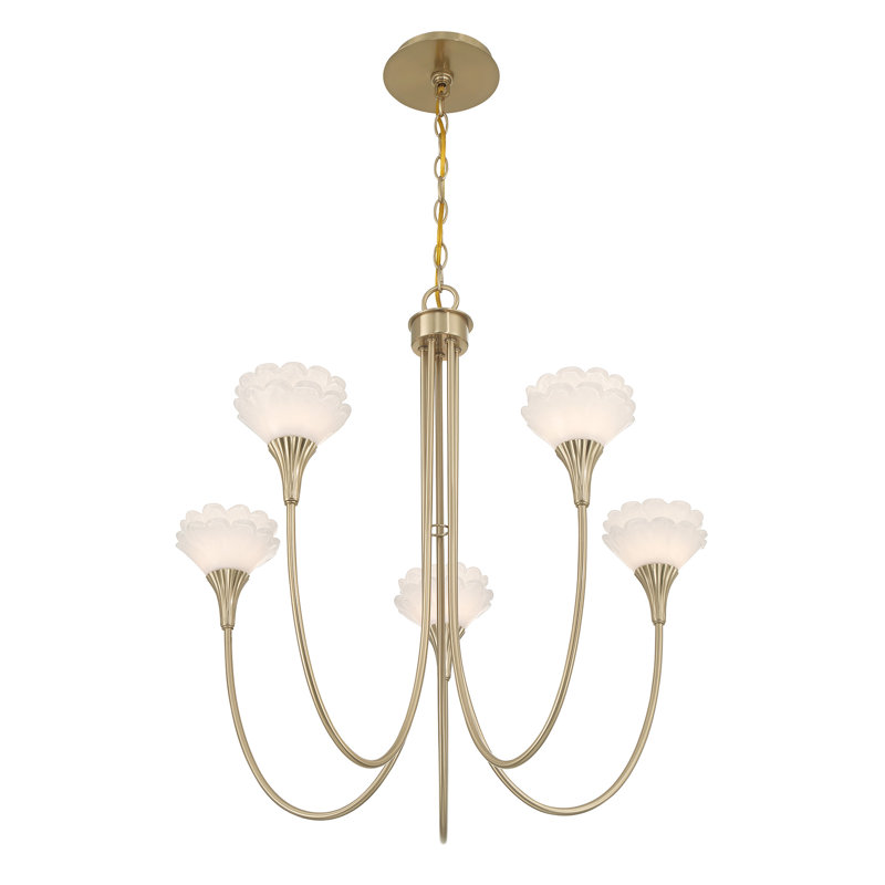 Florena 5-Light Chandelier in Noble Brass by Breegan Jane