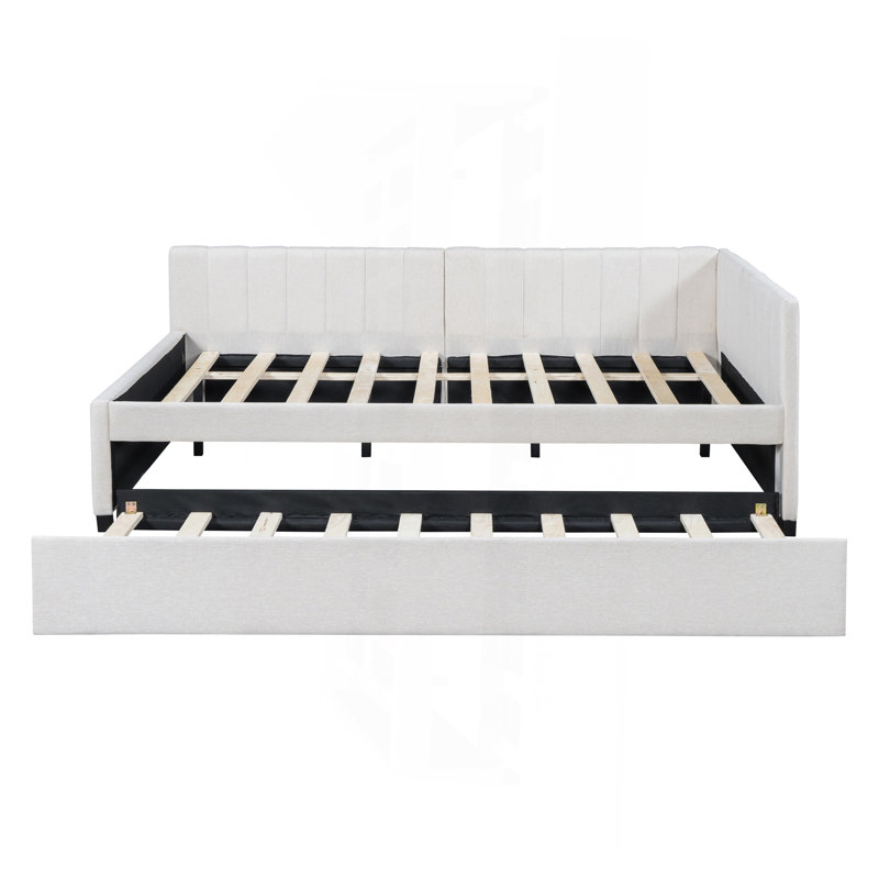 Lit de jour en tissu d'ameublement (beige), Beige