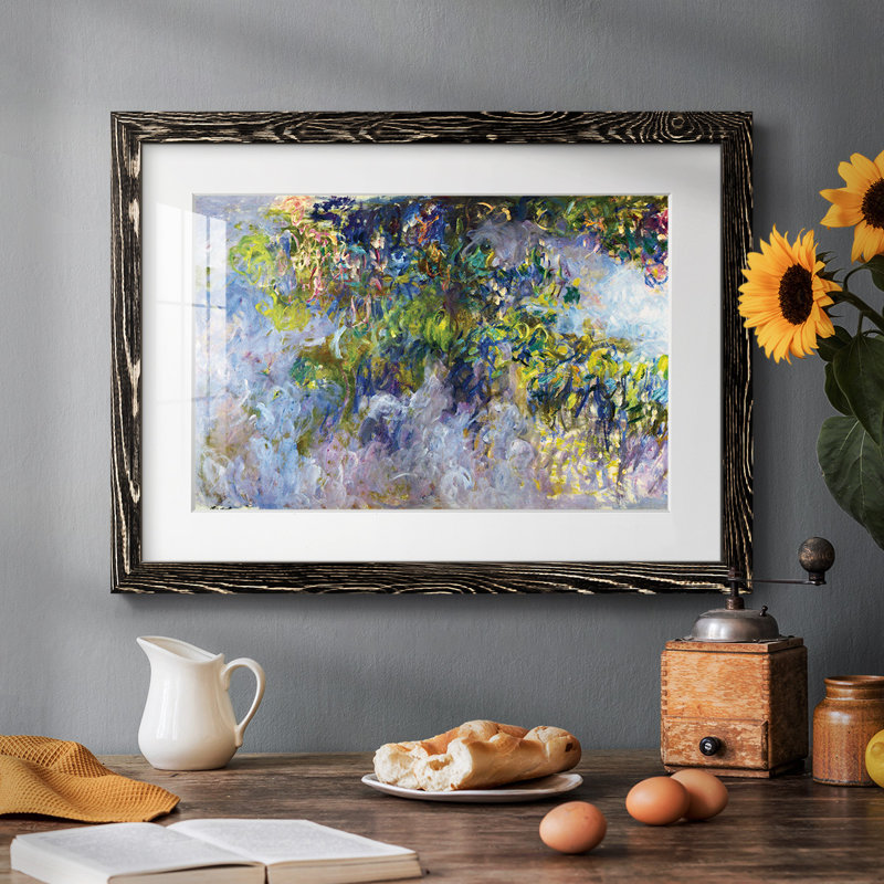Wisteria [1] par Monet, reproduction d'art encadrée, Cadre noir, H 18 po x l 26 po x P 1,5 po
