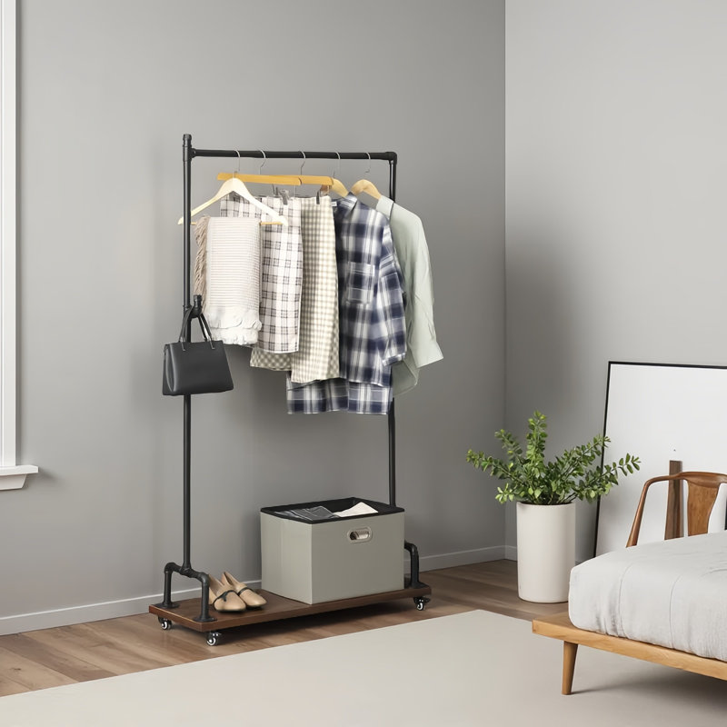 Portemanteau autoportant, portemanteau avec étagère, présentoir à vêtements commercial convenant à la chambre à coucher, magasin de détail