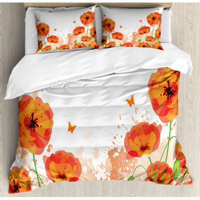 Cottage Americana Polyester Floral Duvet Cover