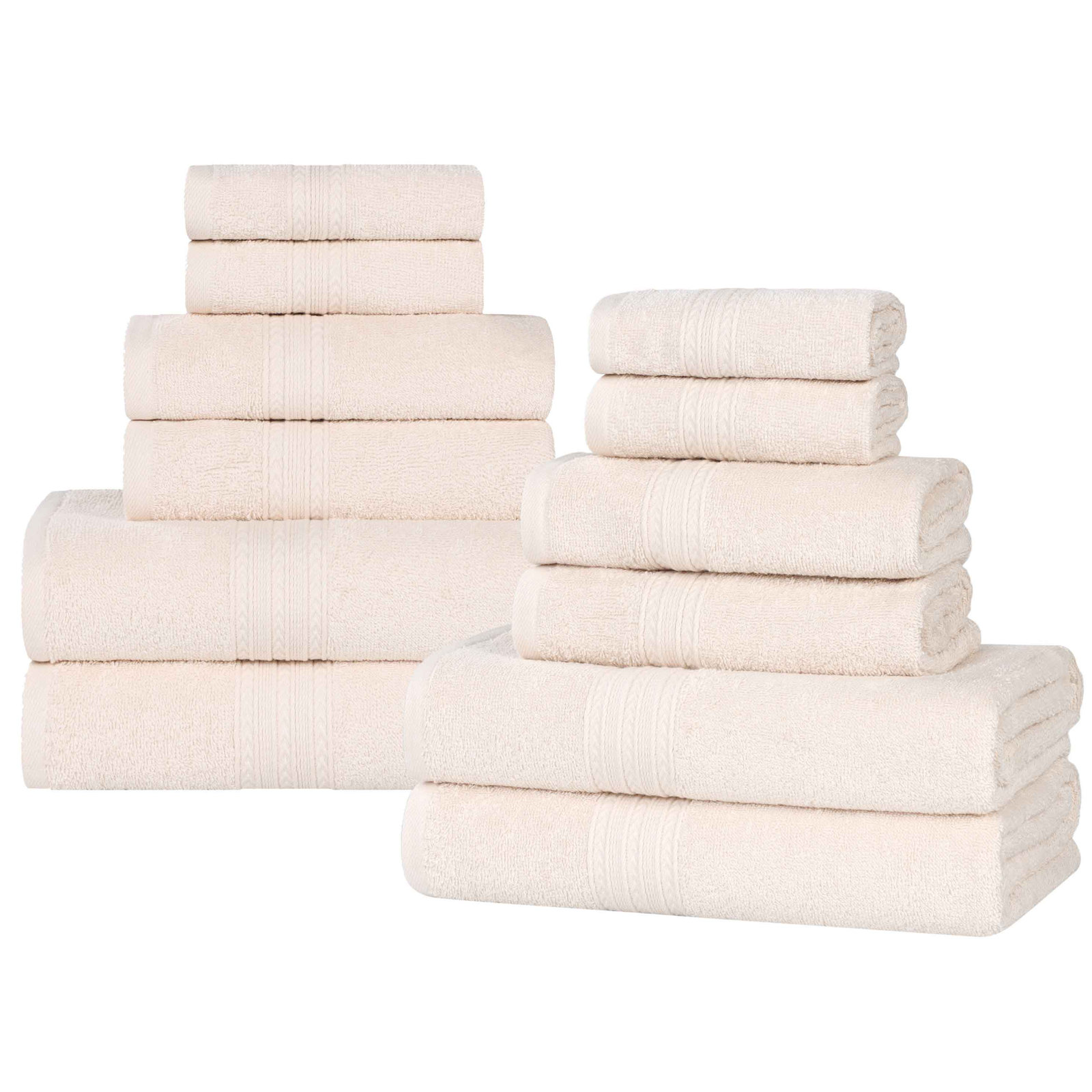 12-Piece Cotton Towel Set, Ivory