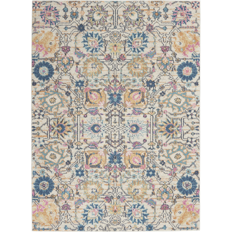 Geomar Ikat Synthetic Area Rug, Rectangle 201 x 290cm