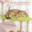 Grande tour à chat avec poteau à griffes et tableau à motif floral de 74 pouces pour plusieurs chats, molleton doux, base stable