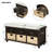Rustic Storage Bench with 3 Drawers and 3 Rattan Baskets, Shoe Bench for Living Room, Entryway ()-2074935842
