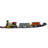 17-Piece Lighted and Animated Gold and Red Classic Model Train Set with Sound