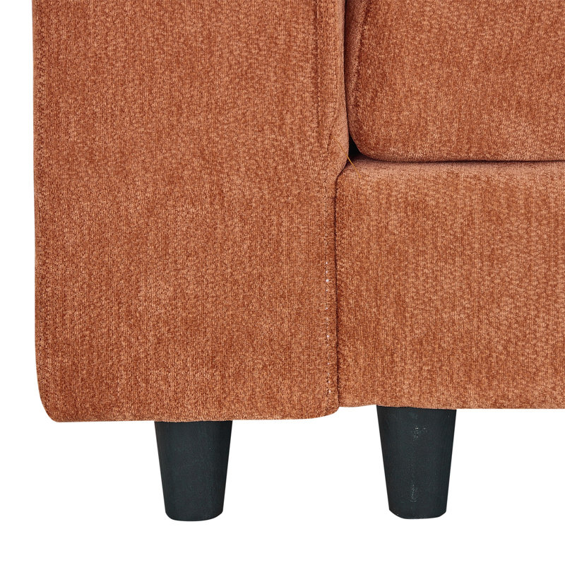 Canapé modulaire de 121 po avec canapé-lit modulaire en chenille avec repose-pieds et coussins pour salon, chambre à coucher et appartement