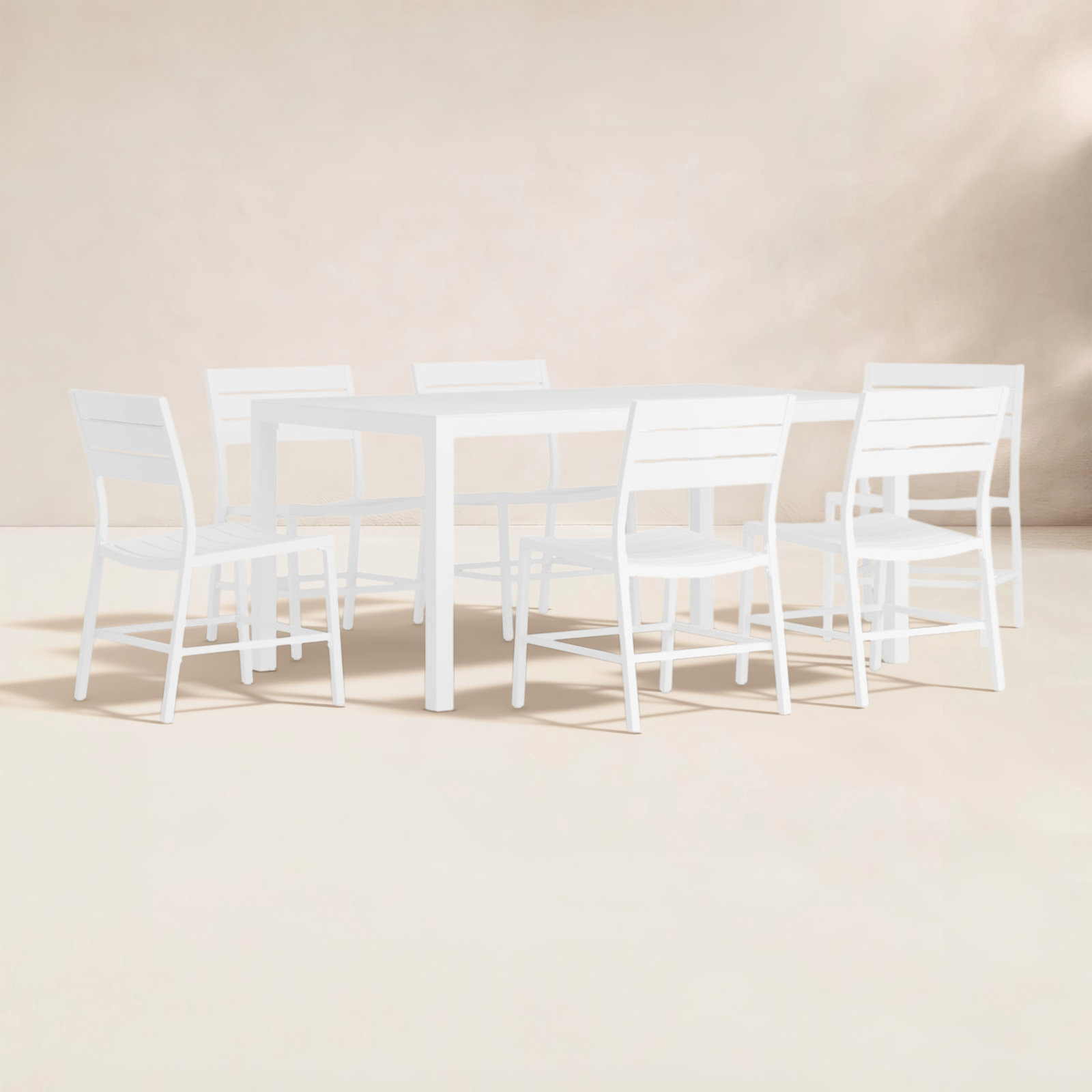 Armando 64" Patio Dining Set, White
