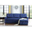 Lin rembourré avec méridienne escamotable et coussins de dossier amovibles, couleur bleue pour recevoir, accommoder et offrir une expérience supérieure aux invités 3 modulaires en tissu, fabrication de coussins