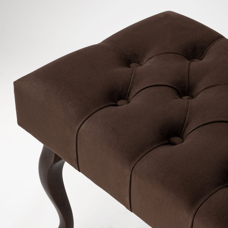 Upholstered Bench, H50 x  W45 x D30cm, Dark Brown, Brown