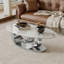 Table basse Elegant Luxury - Plateau en faux marbre avec base en acier inoxydable-1620542760