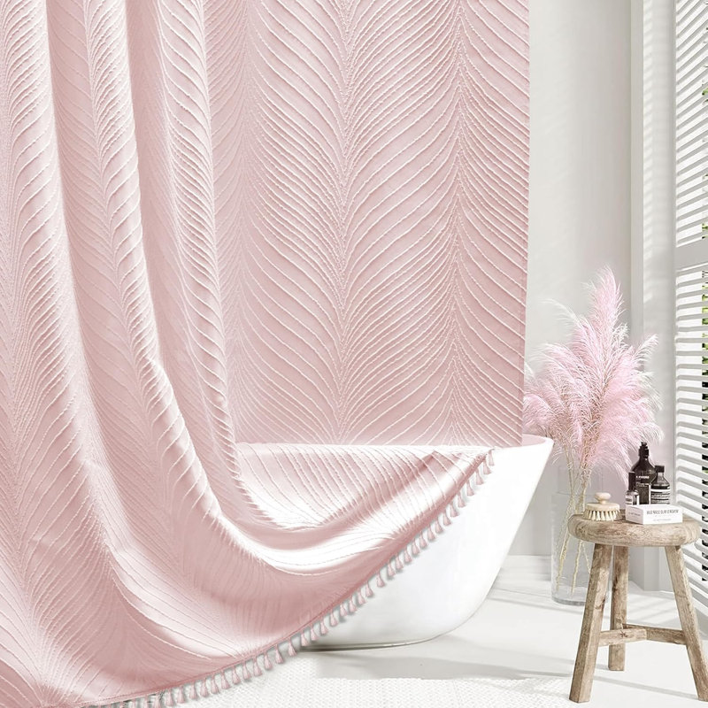 Rideau de douche rose Rideaux de douche en tissu pour fille
