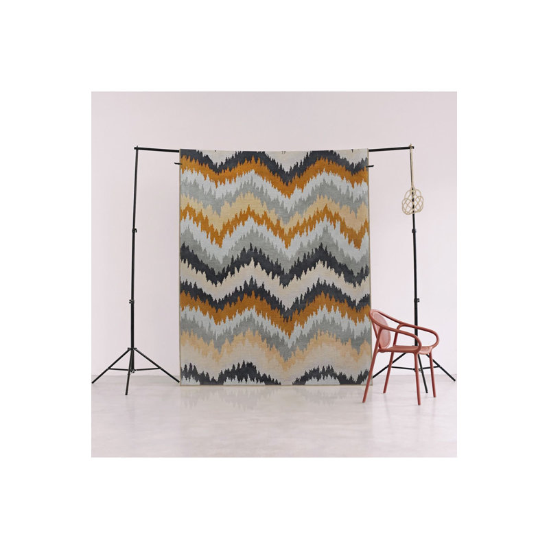 Multi Color Wavy Striped Line Pattern Creative Modern Decorative Machine Washable Area Rug, Runner 4'11" x 9'10"