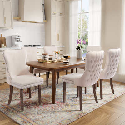 Velvet Kitchen Upholstered Dining Chairs Side Chairs Set of 6