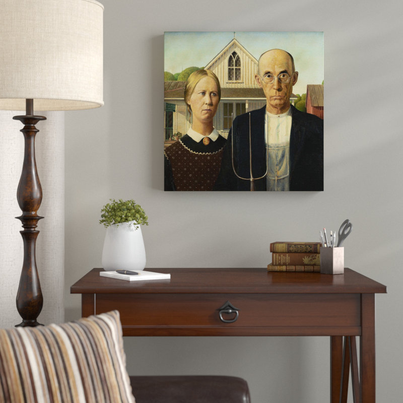 Grant Wood - Wrapped Canvas Painting, 50cm H x 50cm W