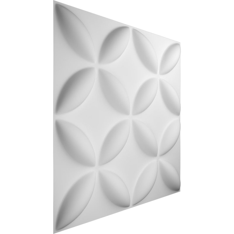 White 19.63" Textured 3D PVC Wall Panel