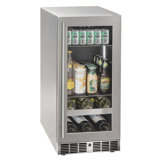 Marvel 15"W. Essential 3.0 Cu.Ft. Beverage Center - Stainless Steel Frame with Glass