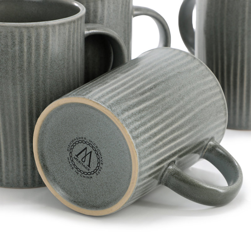 Ensemble de grandes tasses en grès vert de 19,2 onces Meritage, Green