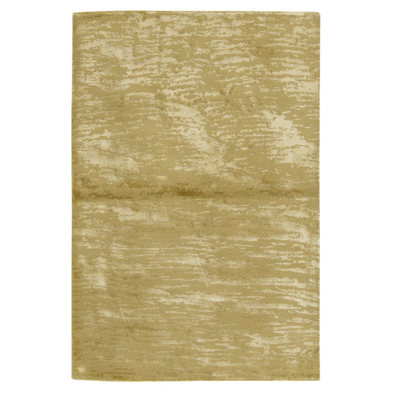 Hand Knotted Area Rug in Gold