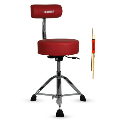  Drum Throne w Backrest 4" Padded Stool Airlift Adjustable 25.5" Drummer Chair 441Lb Capacity