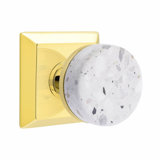 Terrazzo Round Knob with Square Rosette