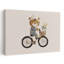 Cute Tiger Cycling Playful Whimsical Contemporary Tiger Plant Wall Art Print by Mathieu - Wrapped Canvas Print-727743451