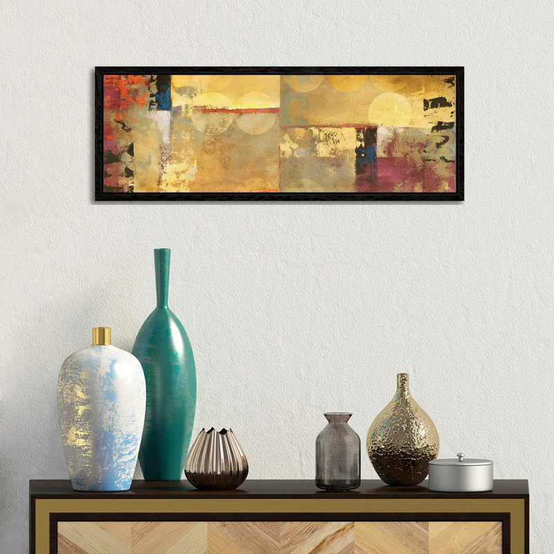 Perceptive by Lanie Loreth - Panoramic Painting on Canvas, Black Floater Framed, 30.48cm H x 91.44cm W x 3.81cm D