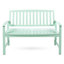 Banc charmant en bois couleur menthe pour l'intérieur et l'extérieur, ajoutant une touche d'élégance à votre espace.