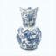 Grand pot en céramique 9,4 "x 6,5" x 12,2 "en porcelaine bleue et blanche