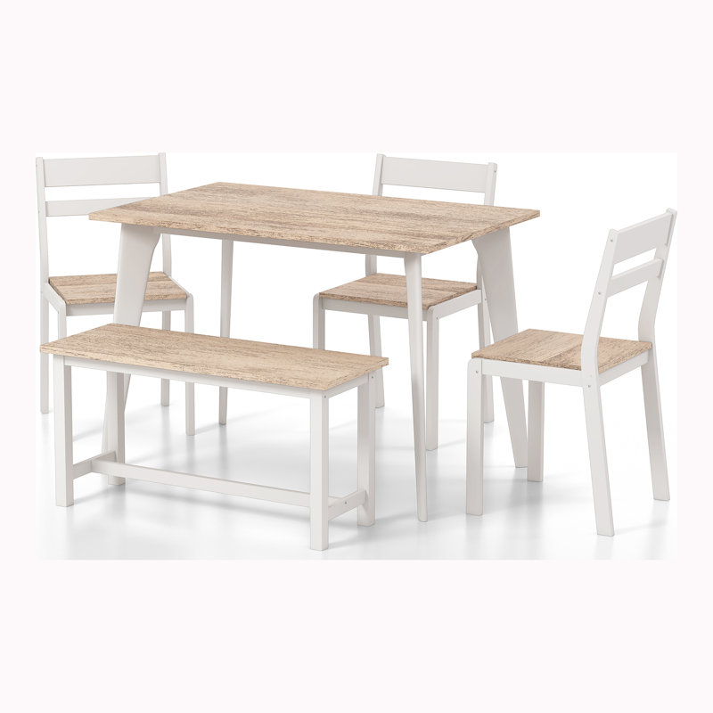 Dining Set, Natural/White