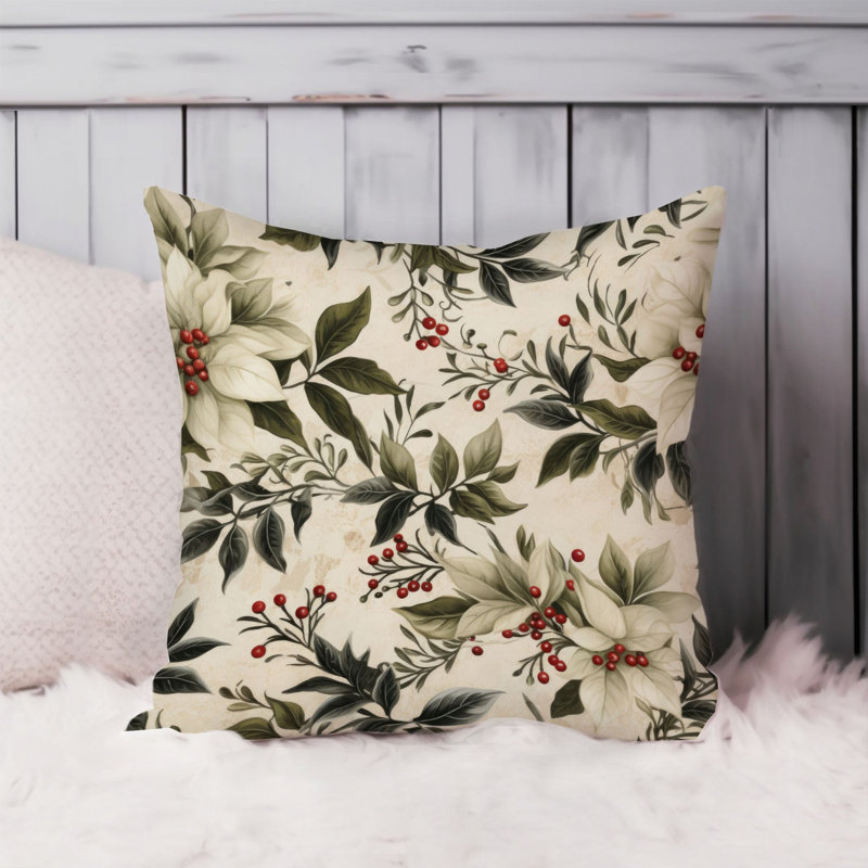 Botanical Christmas Leaves Botanicals Classical, 16" x 16"